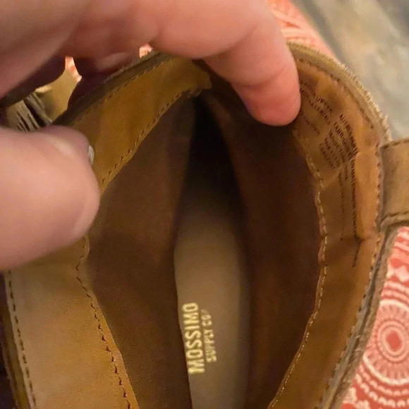 Mossimo Supply Co Boots Womens 8 Ankle Bootie Brown Suede Fringe Pull On Block - Picture 4 of 5